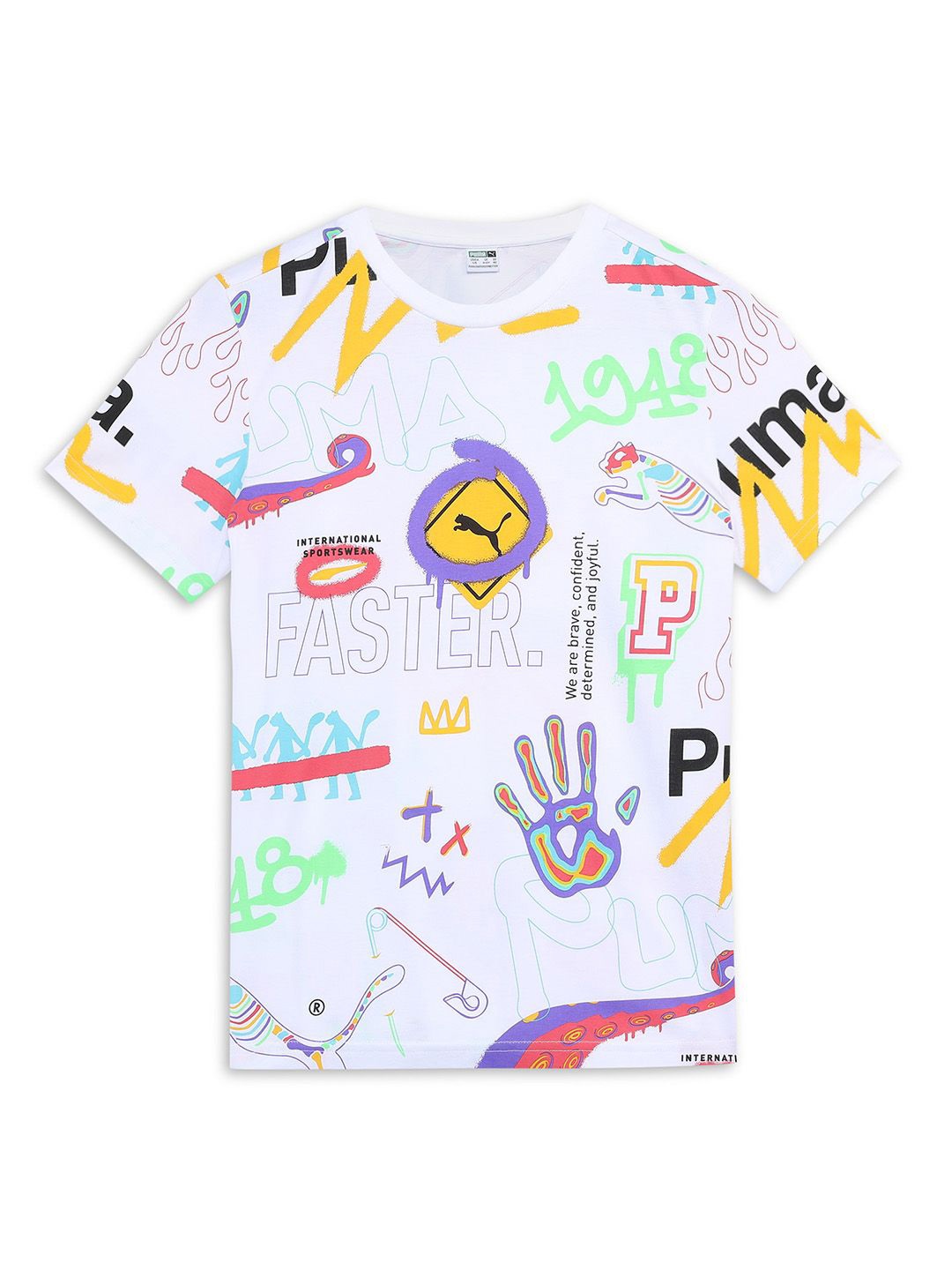 

Puma Classics Drip Printed Youth Tee Kids T-Shirt, White