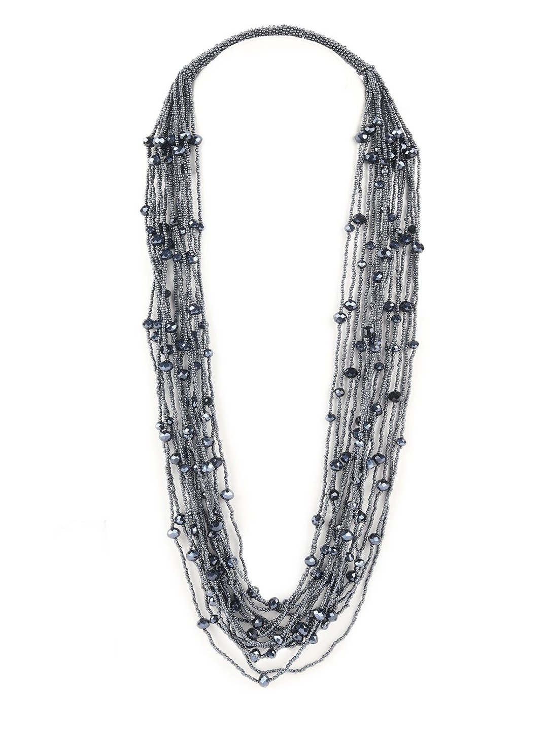 

ODETTE Western Beaded Necklace, Grey