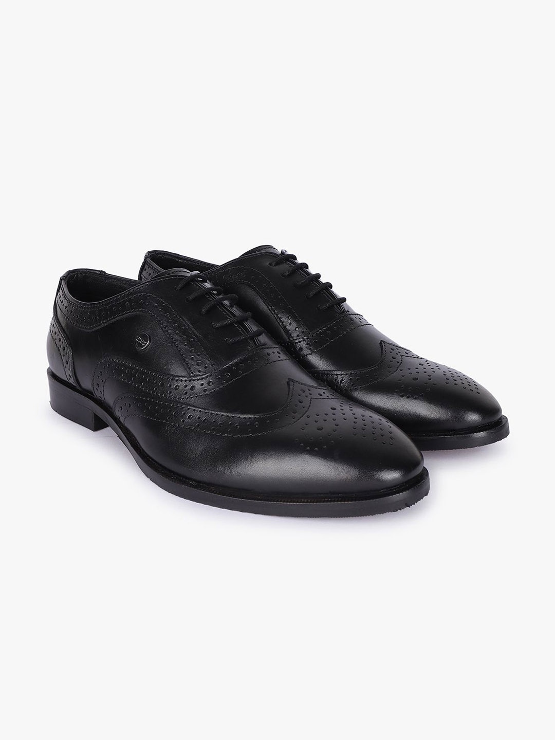 

Carlton London Men Leather Formal Brogues, Black