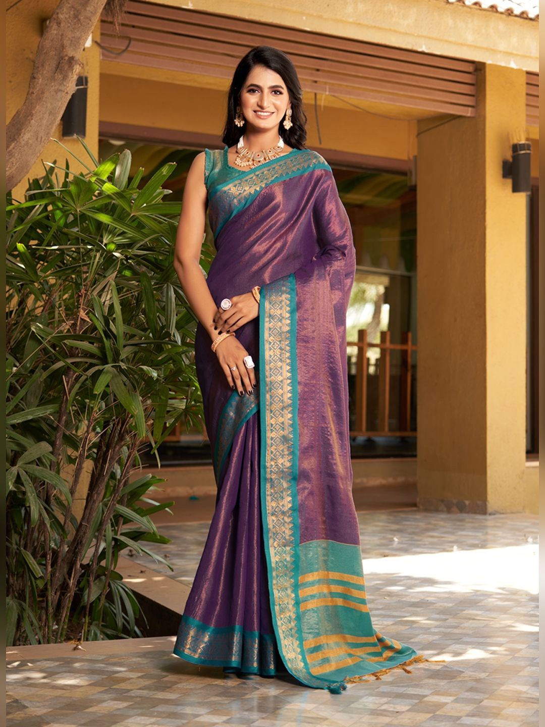 

SGF11 Pure Zari Heavy Work Kanjeevaram Silk Saree, Purple