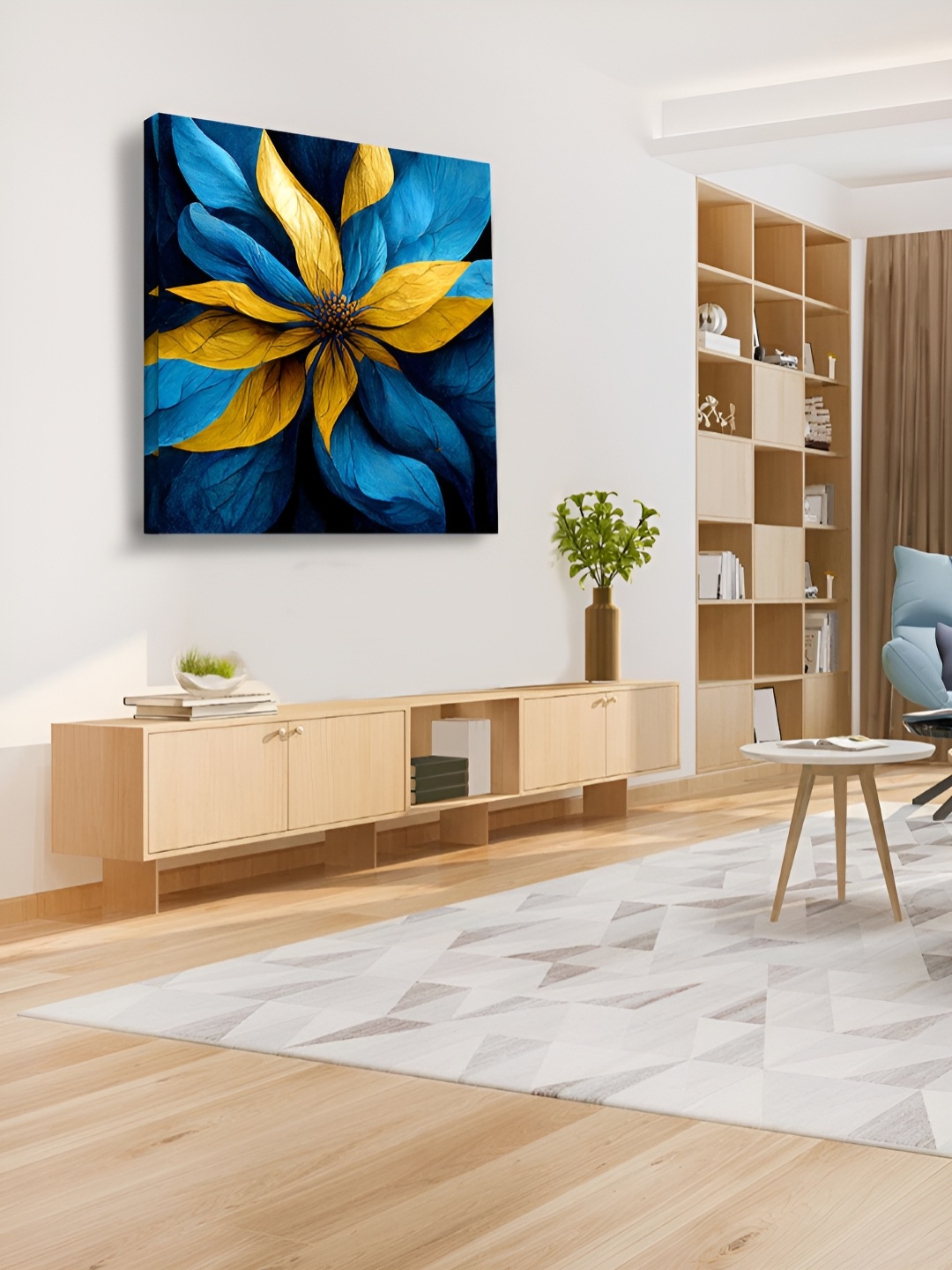 

OLIVE TREE Blue & Yellow 1 Piece Floral and Botanical Wall Art