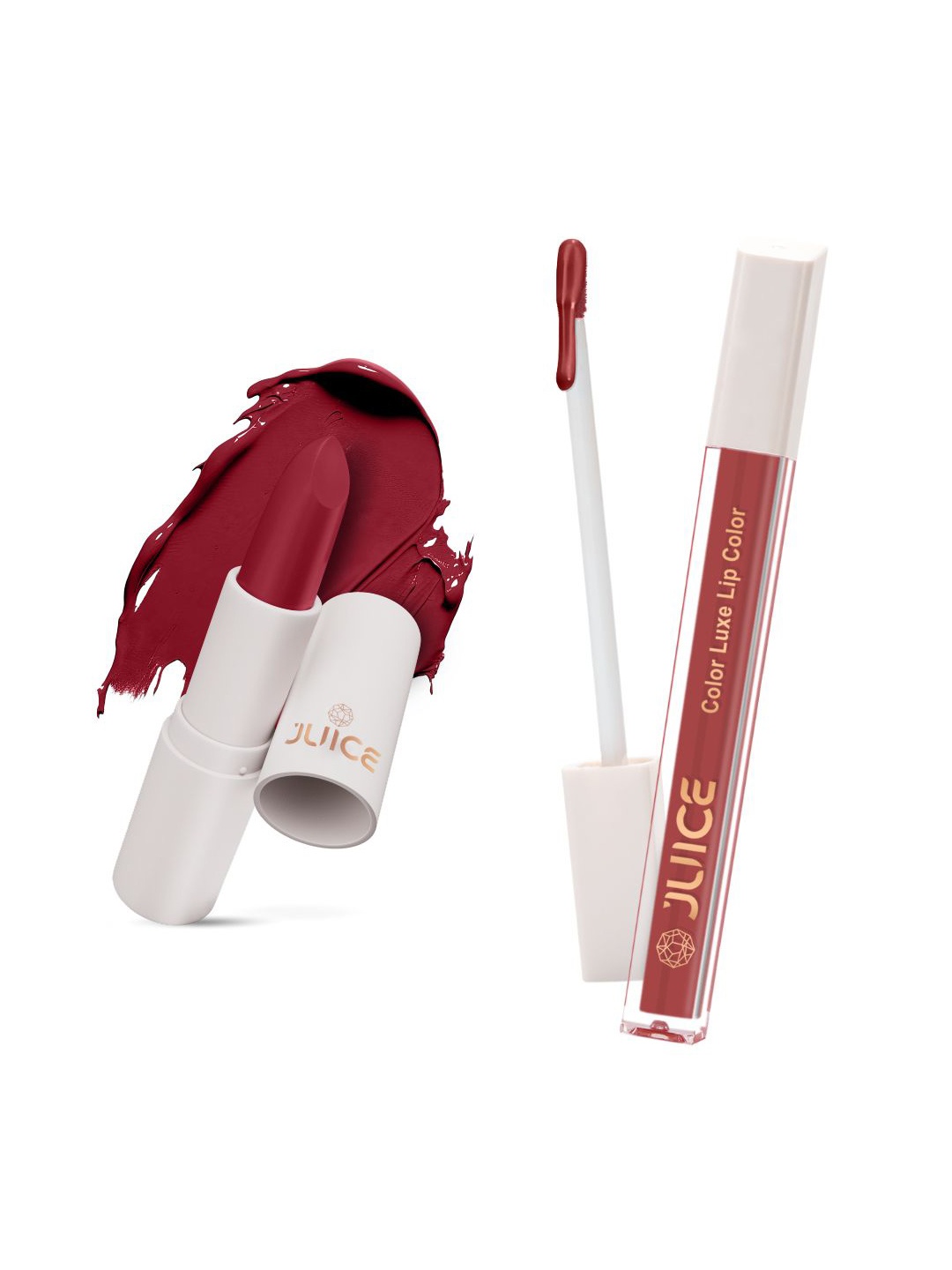 

JUICE Set of Color Luxe Lip Color 2.5ml & Kiss Sensation Lipstick 4g - Shade M01 & M03, Red