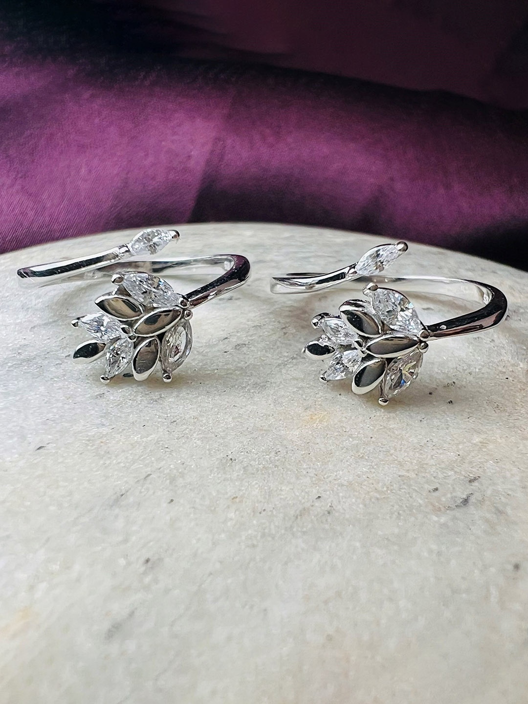 

Arte Jewels Sterling Silver Cubic Zirconia Toe Rings