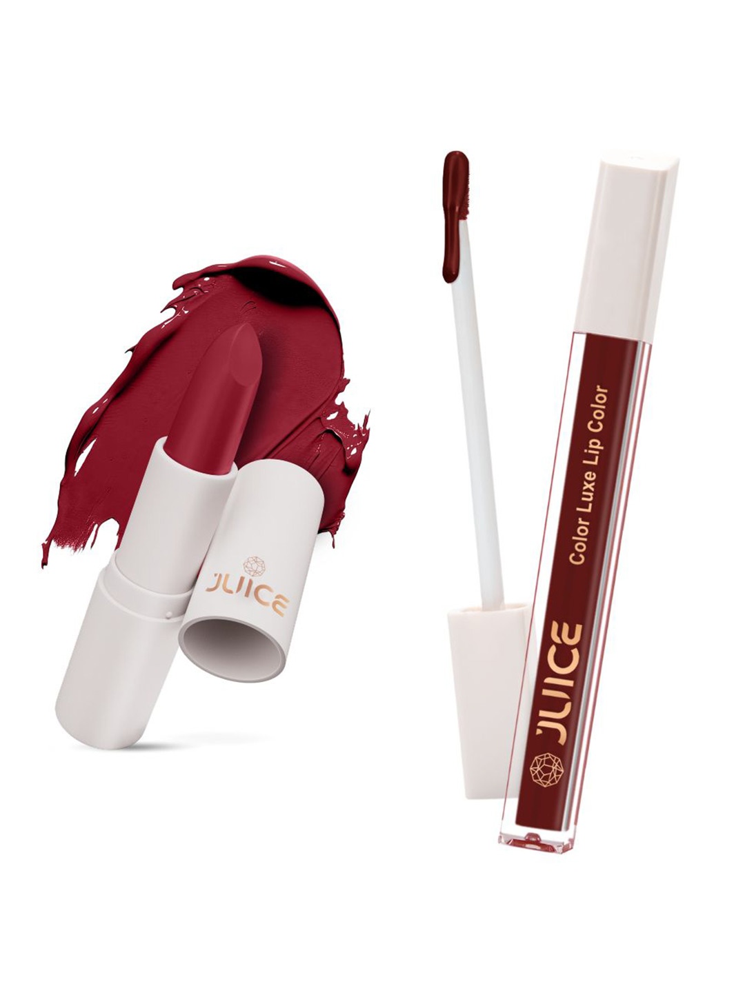 

JUICE Set of Color Luxe Lip Color 2.5ml & Kiss Sensation Lipstick 4g - Shade M01 & M10, Red