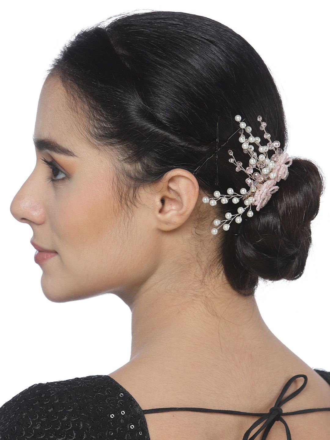 

VOGUE HAIR ACCESSORIES Women Beaded Comb Pin, Pink