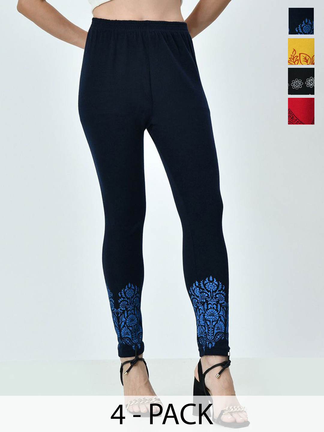 

BAESD Pack Of 4 Woolen Ankle-Length Leggings, Multi
