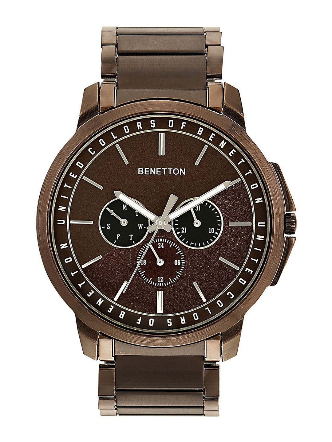 

United Colors of Benetton Men Bracelet Style Straps Round Dial Analog Watch UWUCG1801, Brown