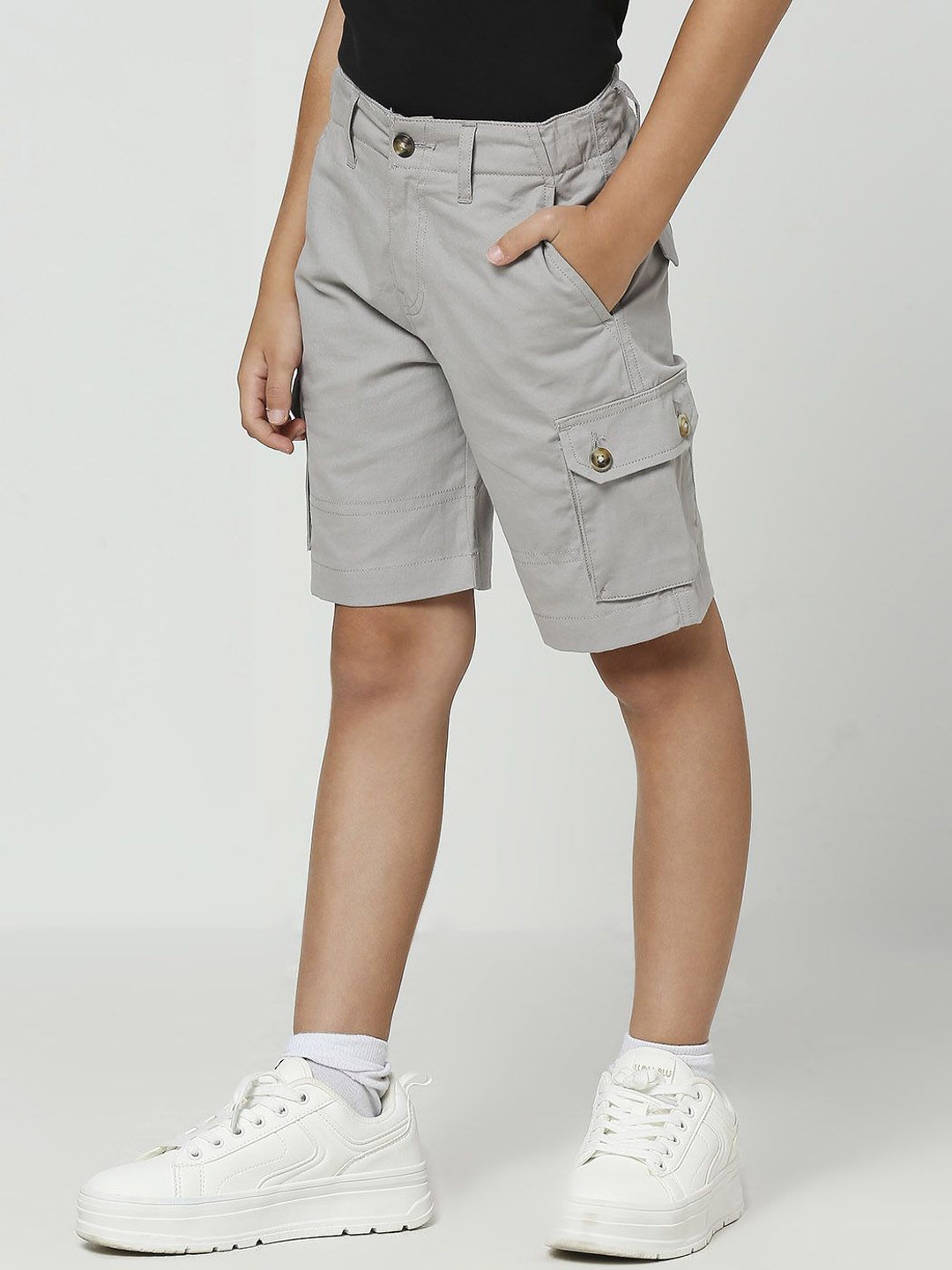 

Nautica Boys Slim Fit Pure Cotton Cargo Shorts, Grey