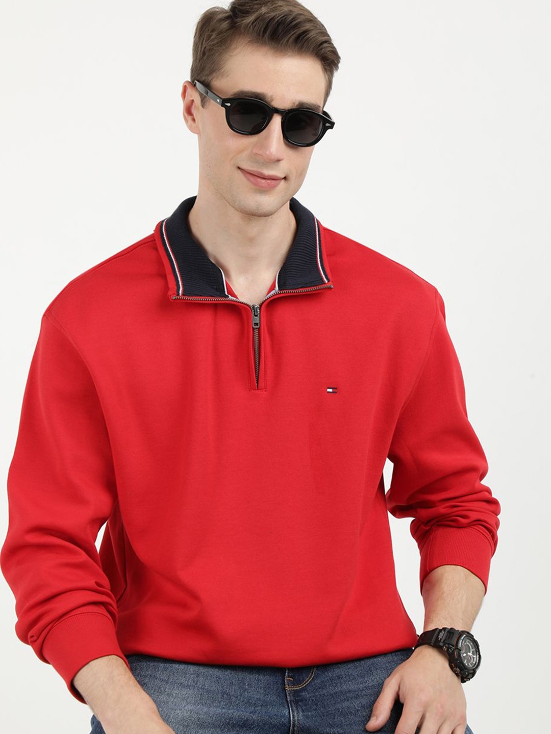 

Tommy Hilfiger Men Solid Cotton Sweatshirt, Red