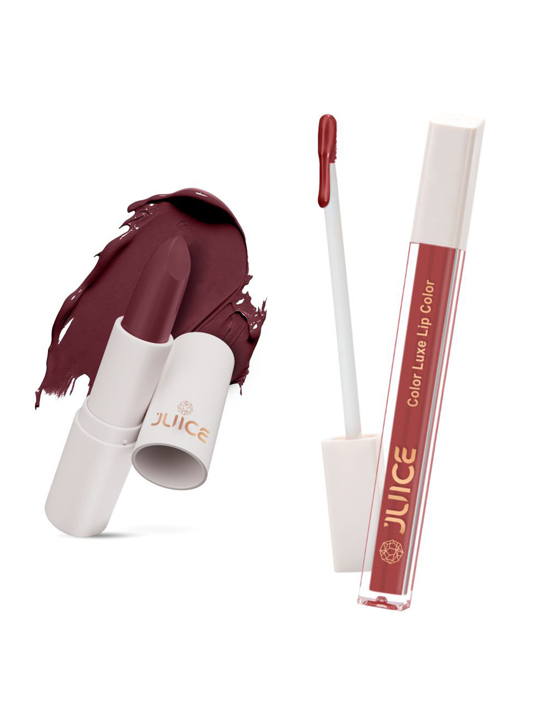 

JUICE Set of Color Luxe Lip Color 2.5ml & Kiss Sensation Lipstick 4g - Shade M13 & M03, Maroon