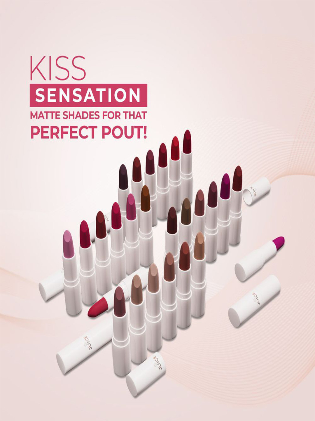 

JUICE Set of Color Luxe Lip Color 2.5ml & Kiss Sensation Lipstick 4g - Shade M02 & M04, Red