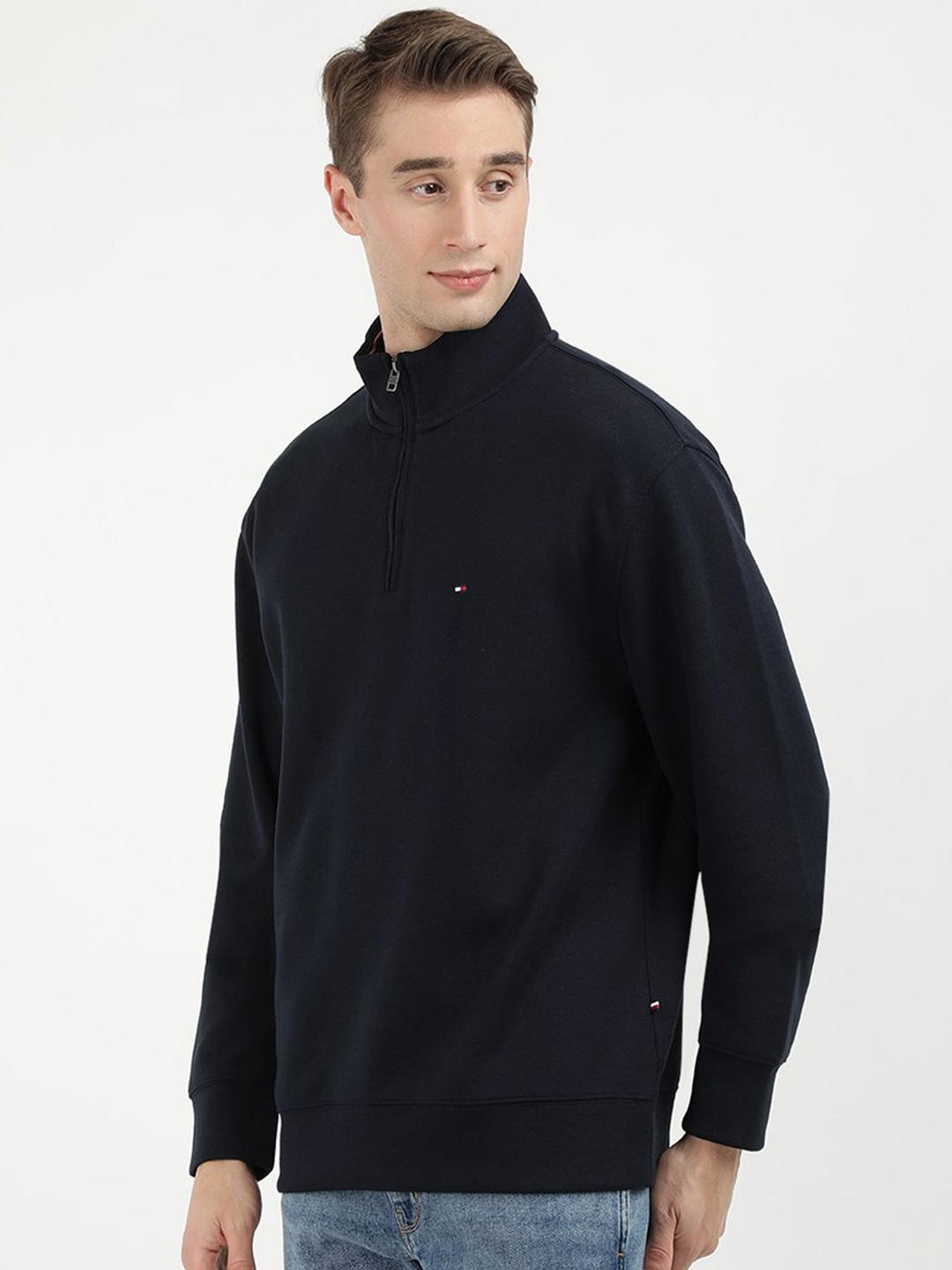 

Tommy Hilfiger Men Solid Cotton Sweatshirt, Navy blue