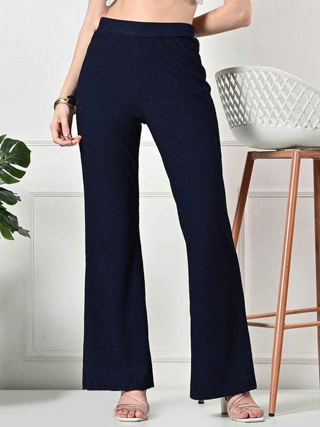 

Gladly Women Comfort High-Rise Bootcut Trousers, Navy blue