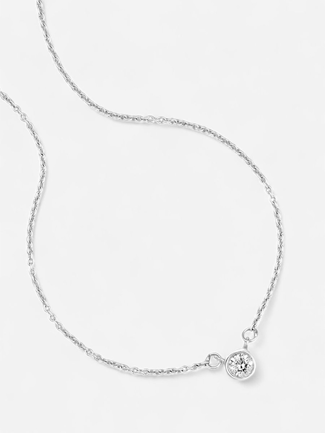 

Trisu 925 Sterling Silver-Plated Cubic Zirconia Studded Necklace