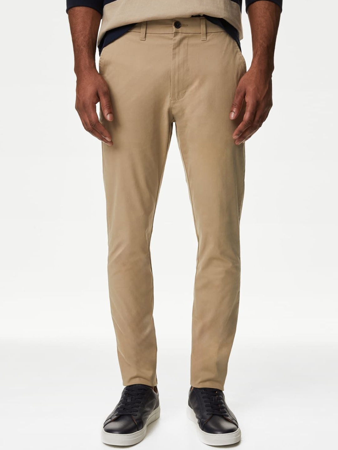 

Marks & Spencer Men Slim Fit Chinos Trousers, Brown