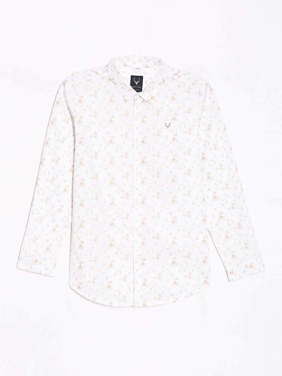 

Allen Solly Junior Boys Spread Collar Floral Printed Cotton Slim Fit Casual Shirt, White