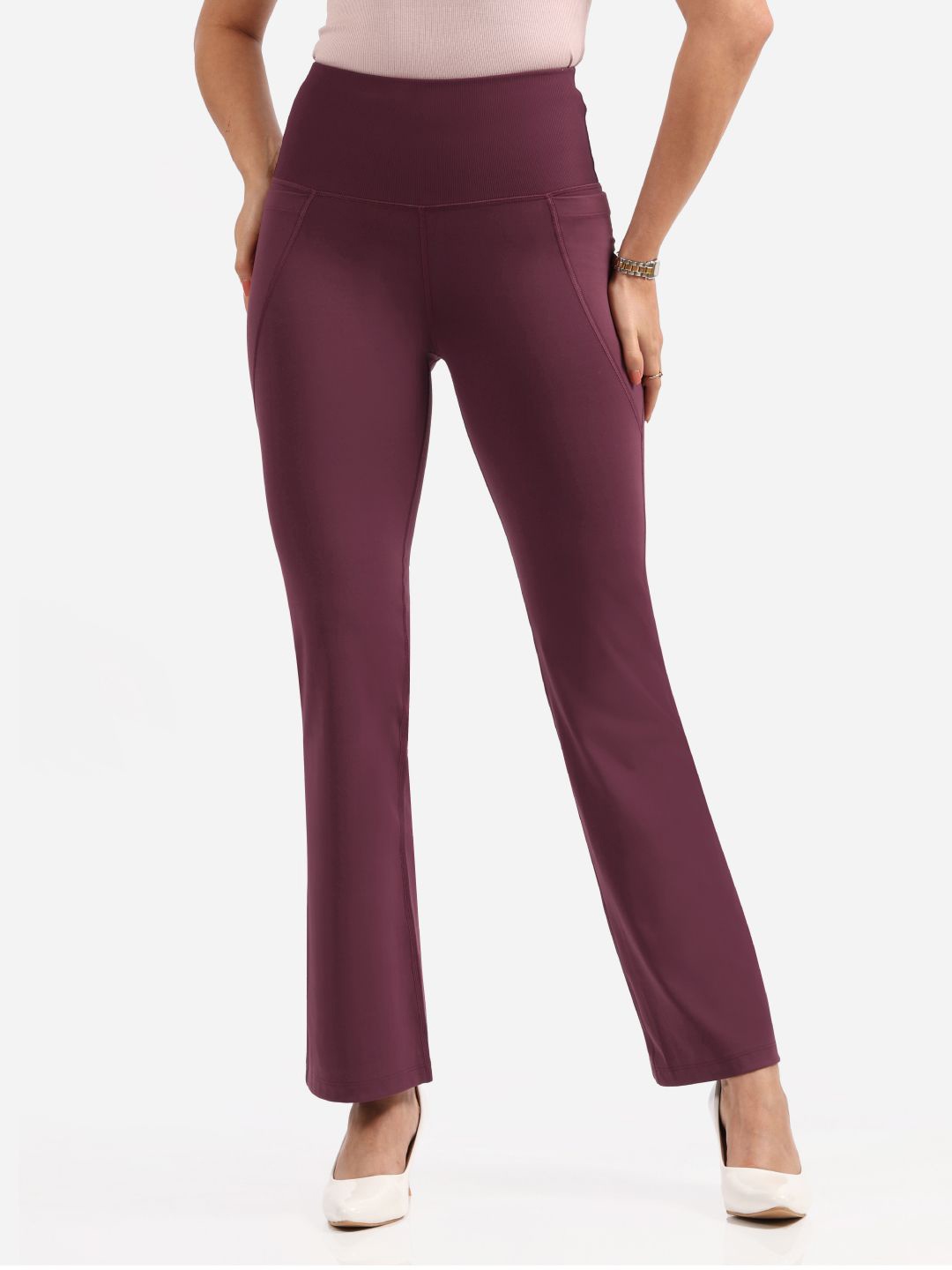 

Blissclub Women High Waist The Ultimate Flare Track Pants - Tall, Purple