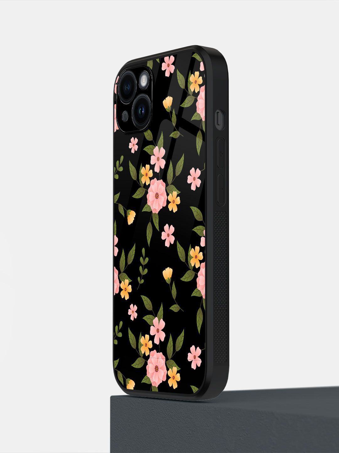 

macmerise Floral Printed iPhone 14 Plus Back Case Mobile Accessories, Black