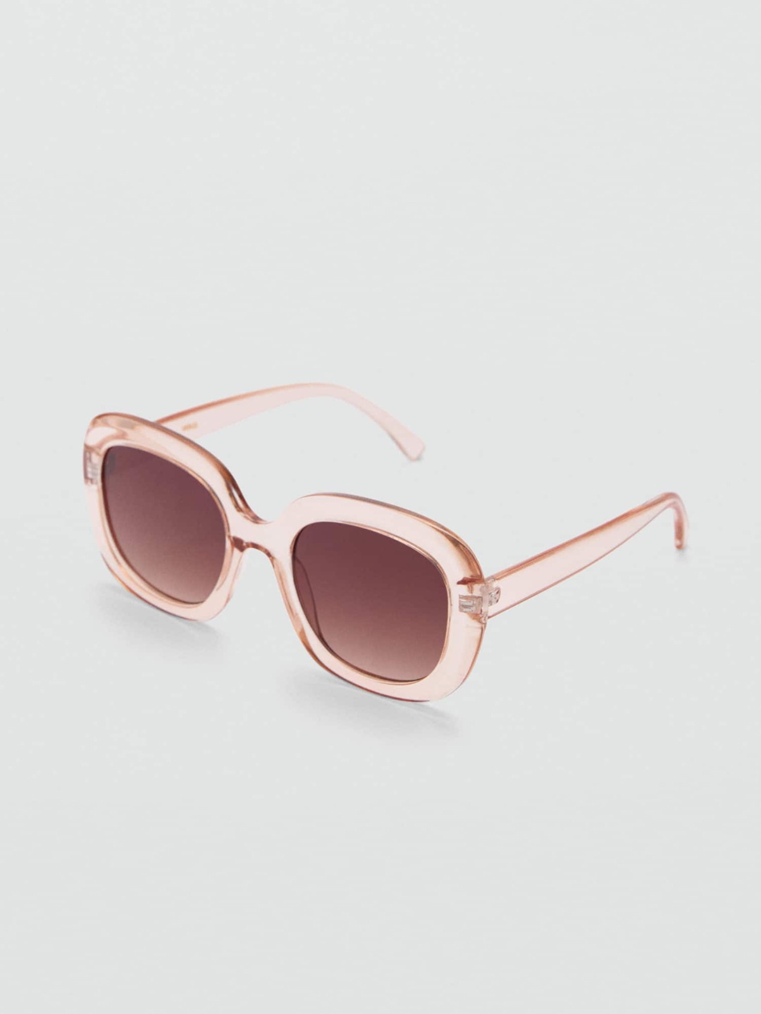 

MANGO Women Square Sunglasses with UV Protected Lens 77050565, Brown