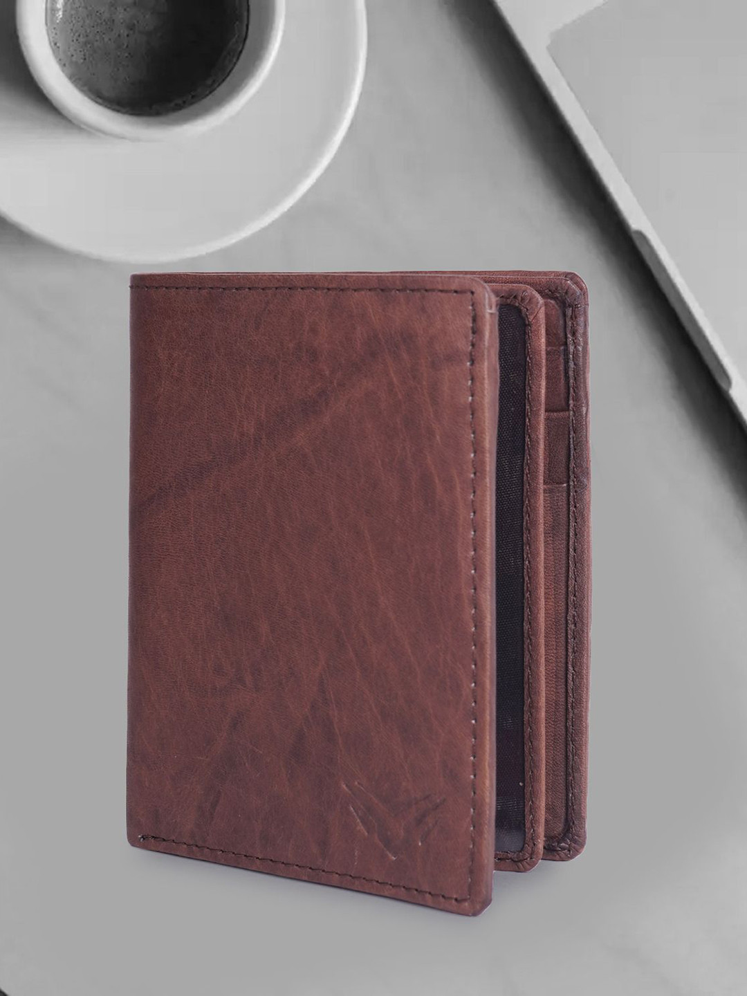 

YA MALEKO Men Leather Two Fold Wallet, Brown