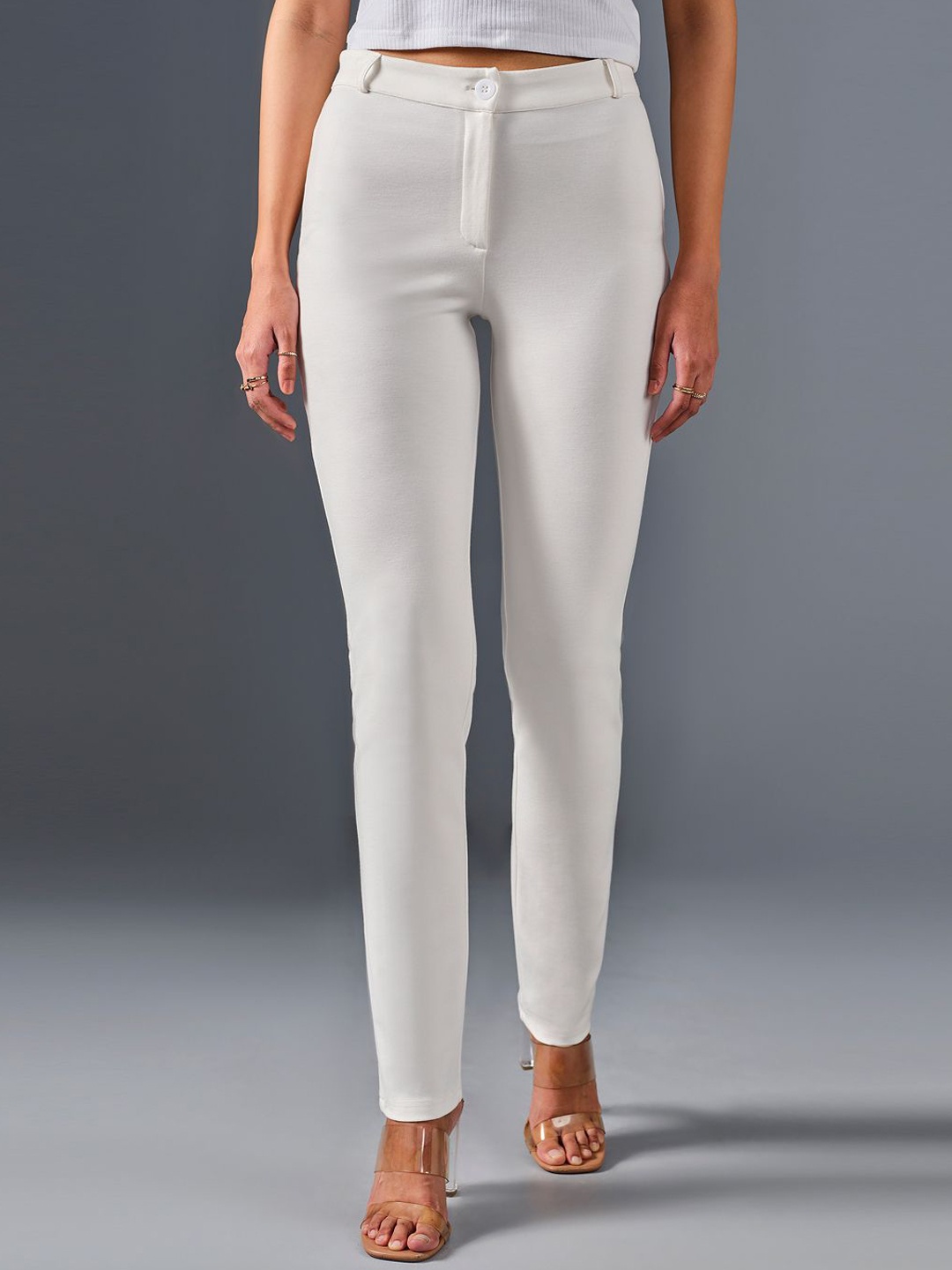 

AND Women Skinny Fit Trousers, White