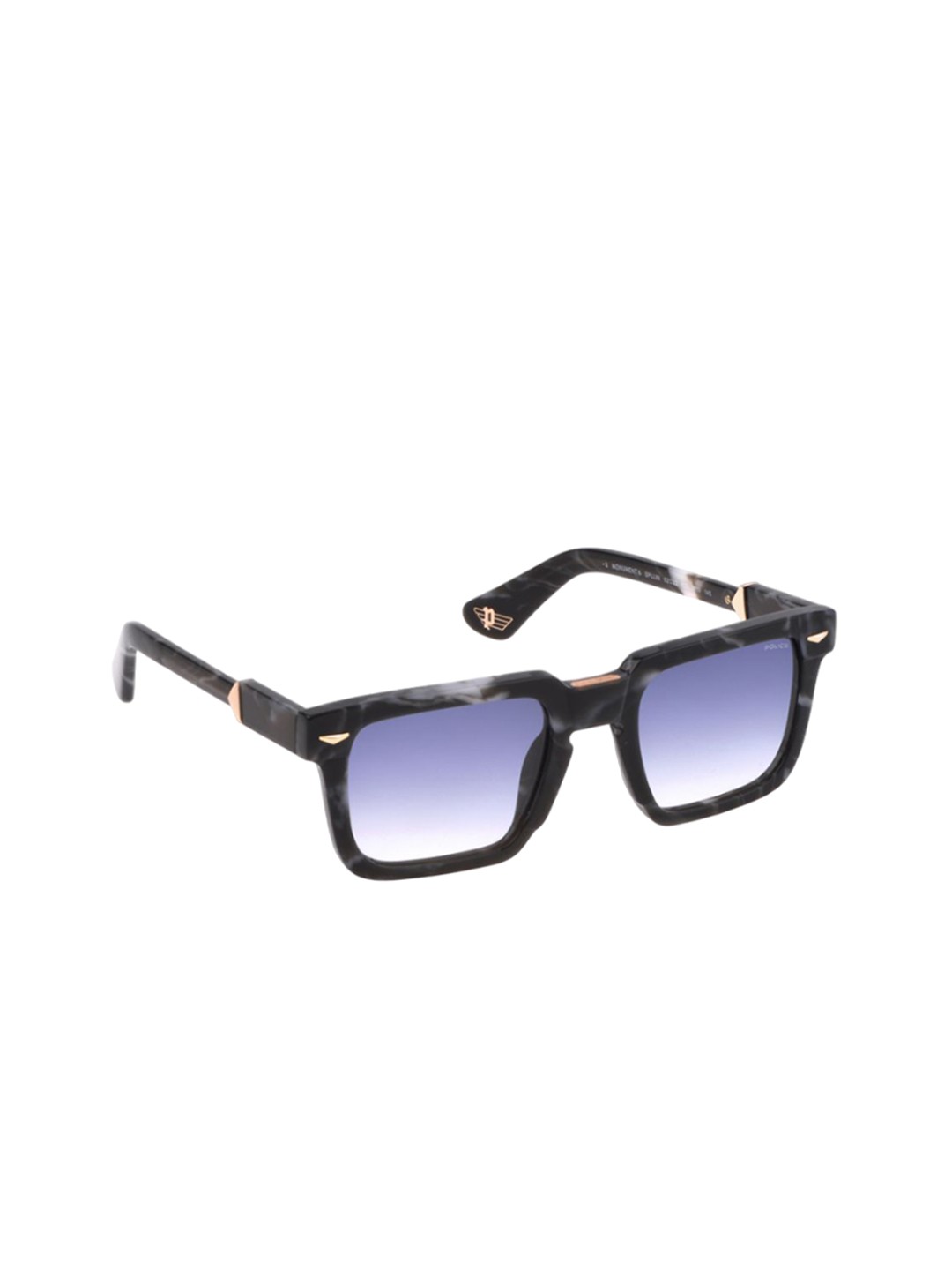 

Police Men Rectangle Sunglasses with UV Protected Lens SPLL88K52869SG, Blue