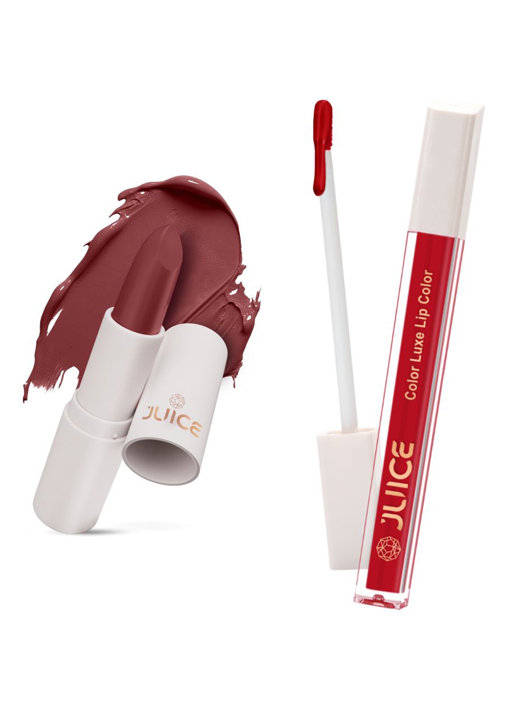 

JUICE Set of Color Luxe Lip Color 2.5ml & Kiss Sensation Lipstick 4g - Shade M24 & M06, Maroon