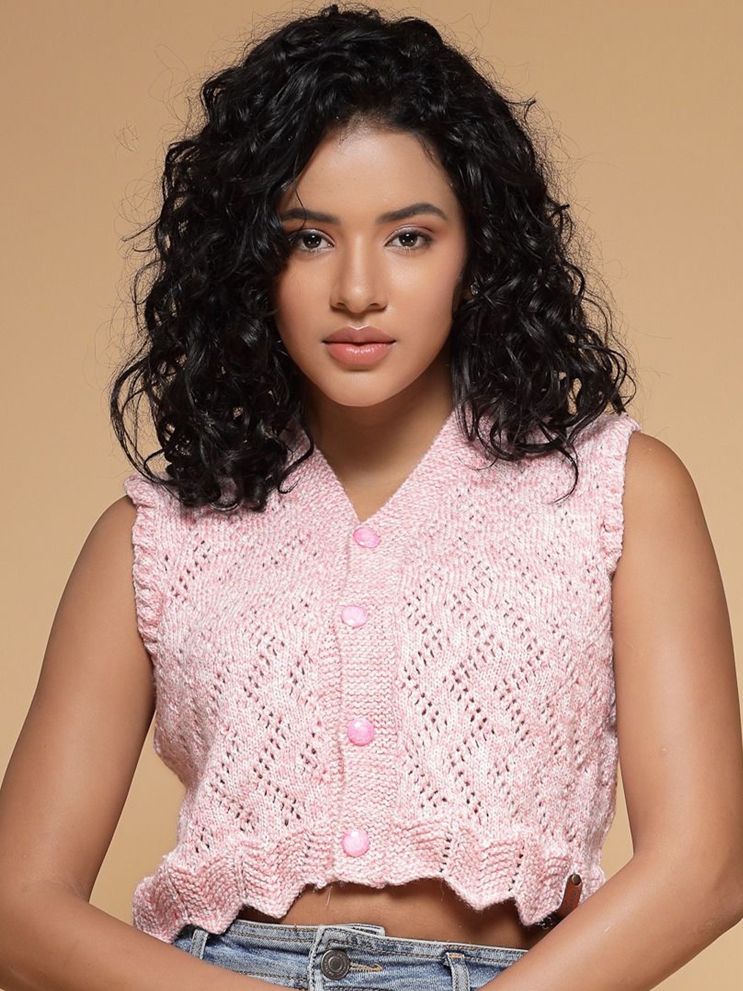 

Velvery Women Cardigan with Applique Detail, Pink