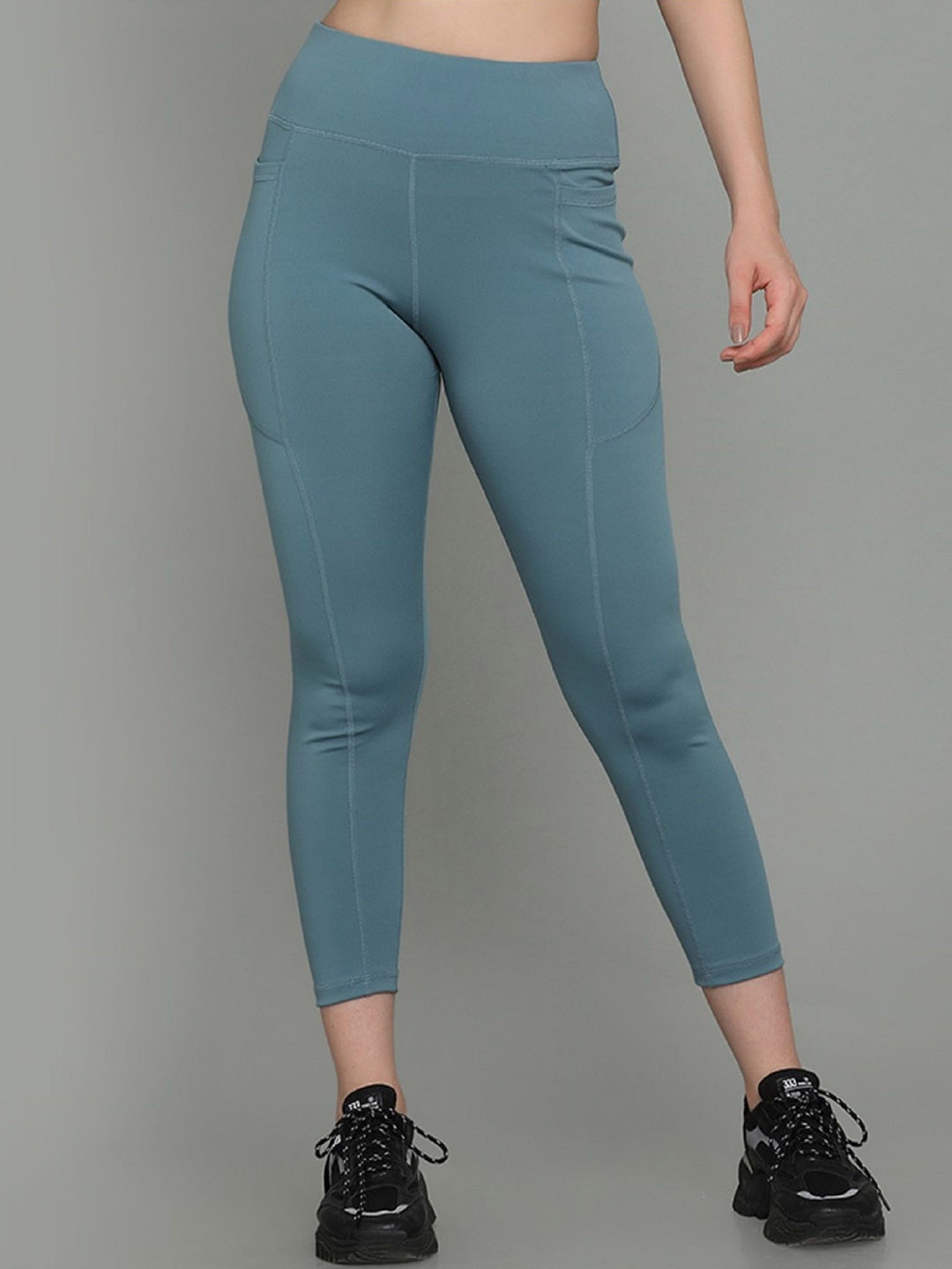 

COSVOS Women Ankle Length Tights, Turquoise blue