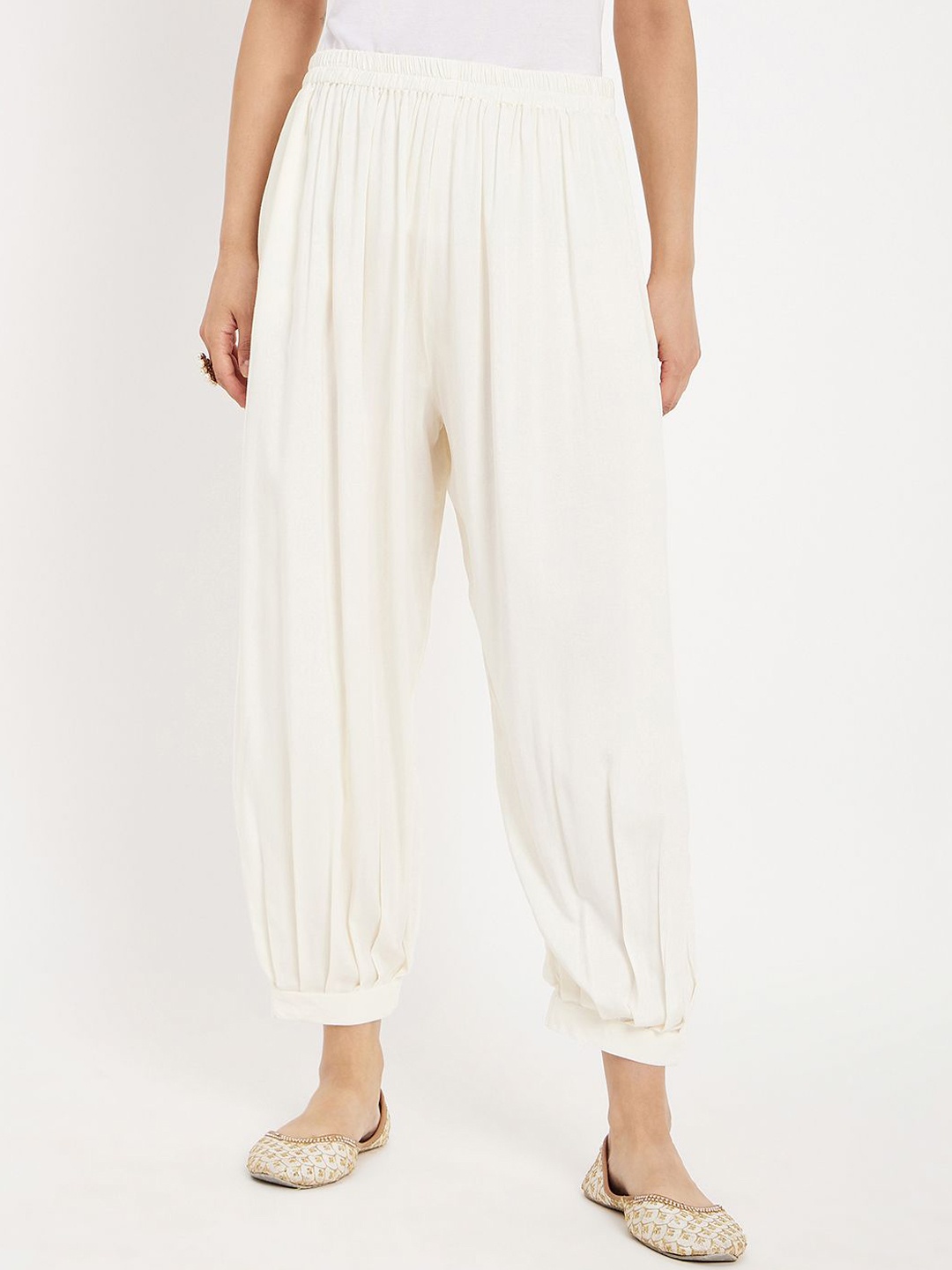

Castle Lifestyle Women Loose Fit Afghani Salwar, Off white
