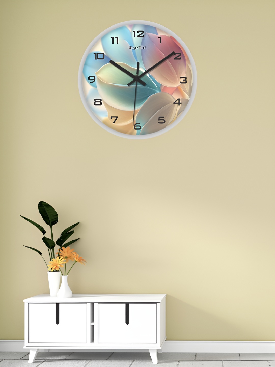 

OLIVE TREE White & Blue Printed Analogue Contemporary Wall Clock