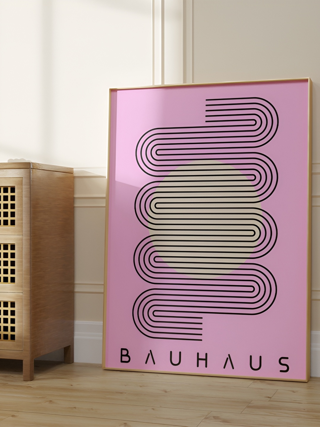 

SAF Pink & Cream-Coloured 1 Piece Wood Abstract Wall Paintings