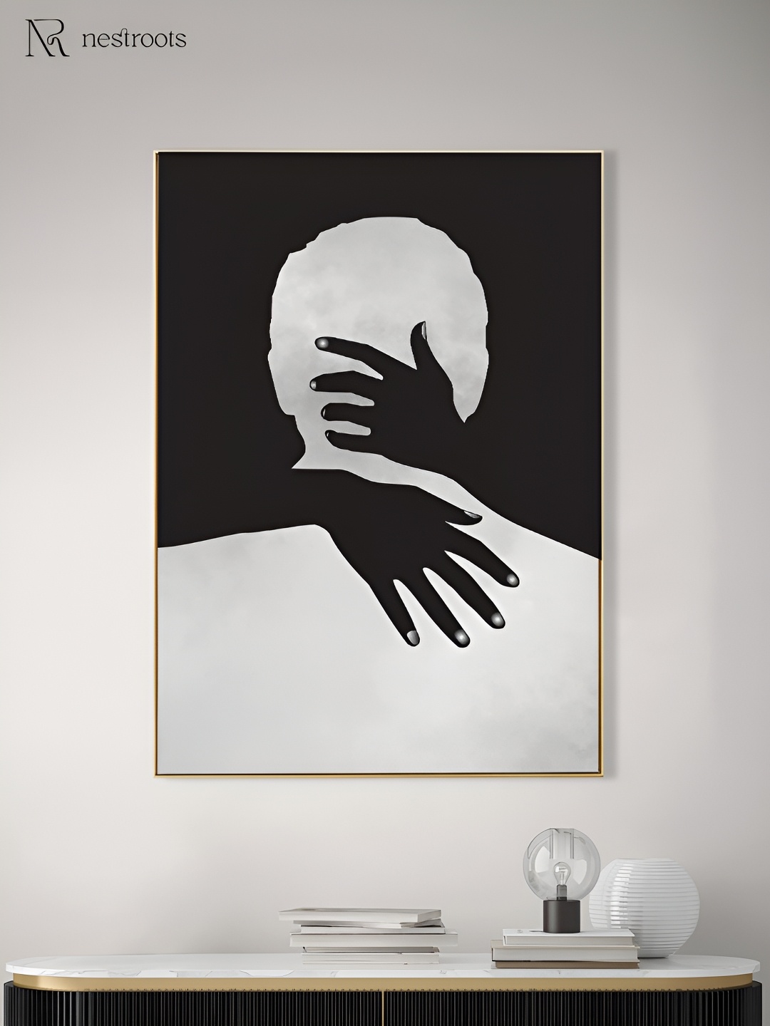 

nestroots Black & White Printed Canvas Wall Art