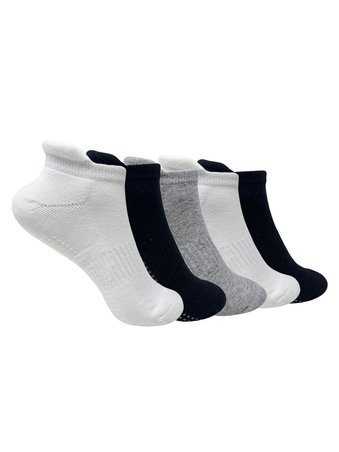 

Mint & Oak Unisex Pack Of 5 Non-Slip Ankle Length Socks, White