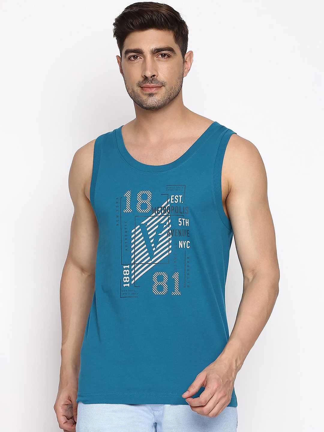 

Van Heusen Round Neck Sleeveless Innerwear Vests IH7VTL1TB60075, Blue
