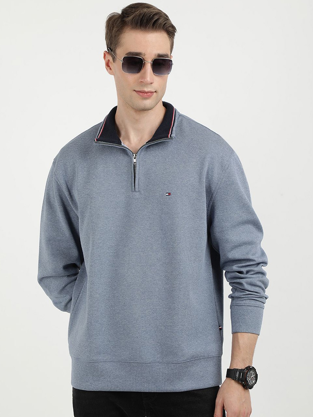 

Tommy Hilfiger Men Solid Cotton Sweatshirt, Blue