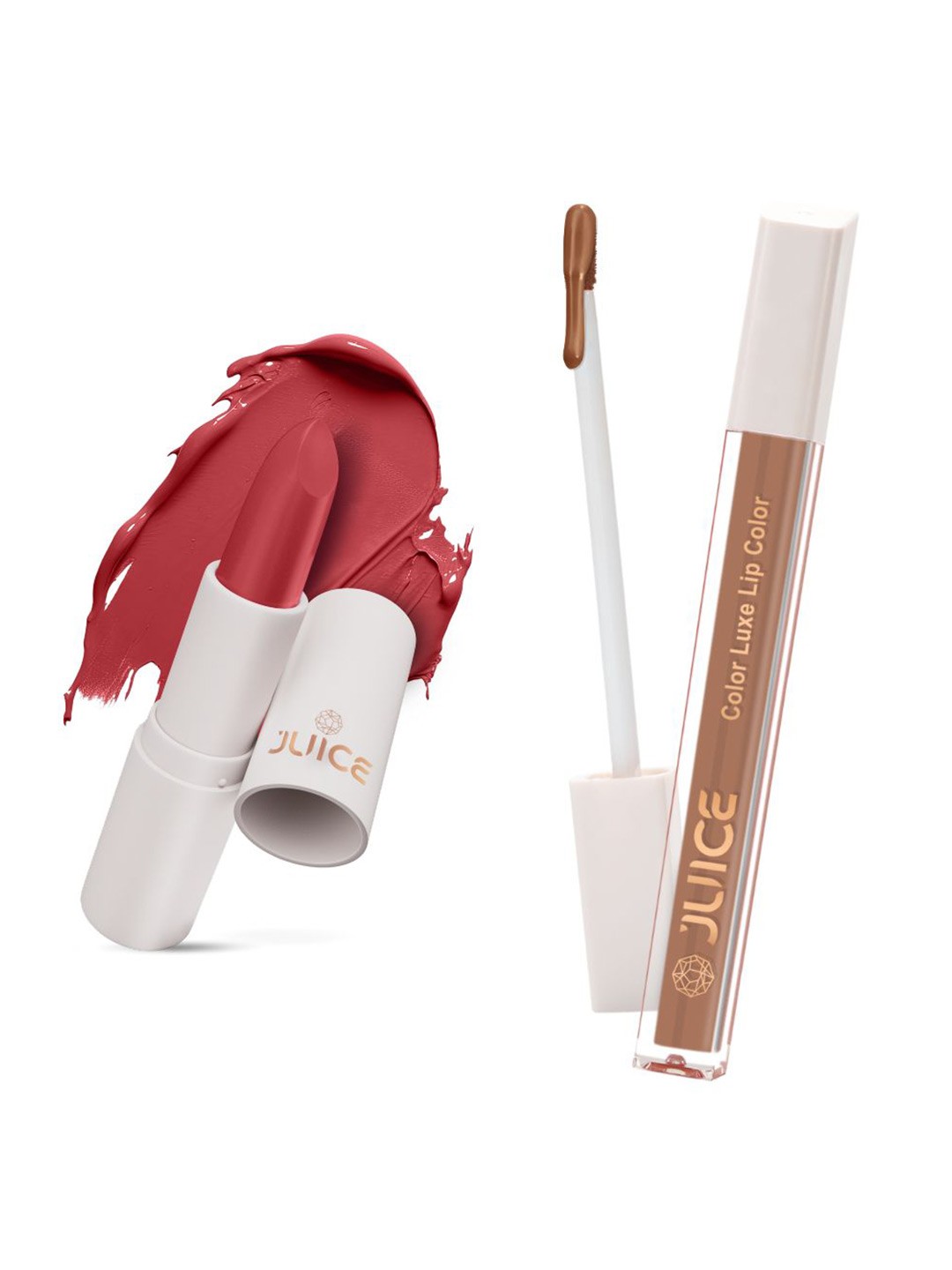 

JUICE Set of Color Luxe Lip Color 2.5ml & Kiss Sensation Lipstick 4g - Shade M16 & M18, Red