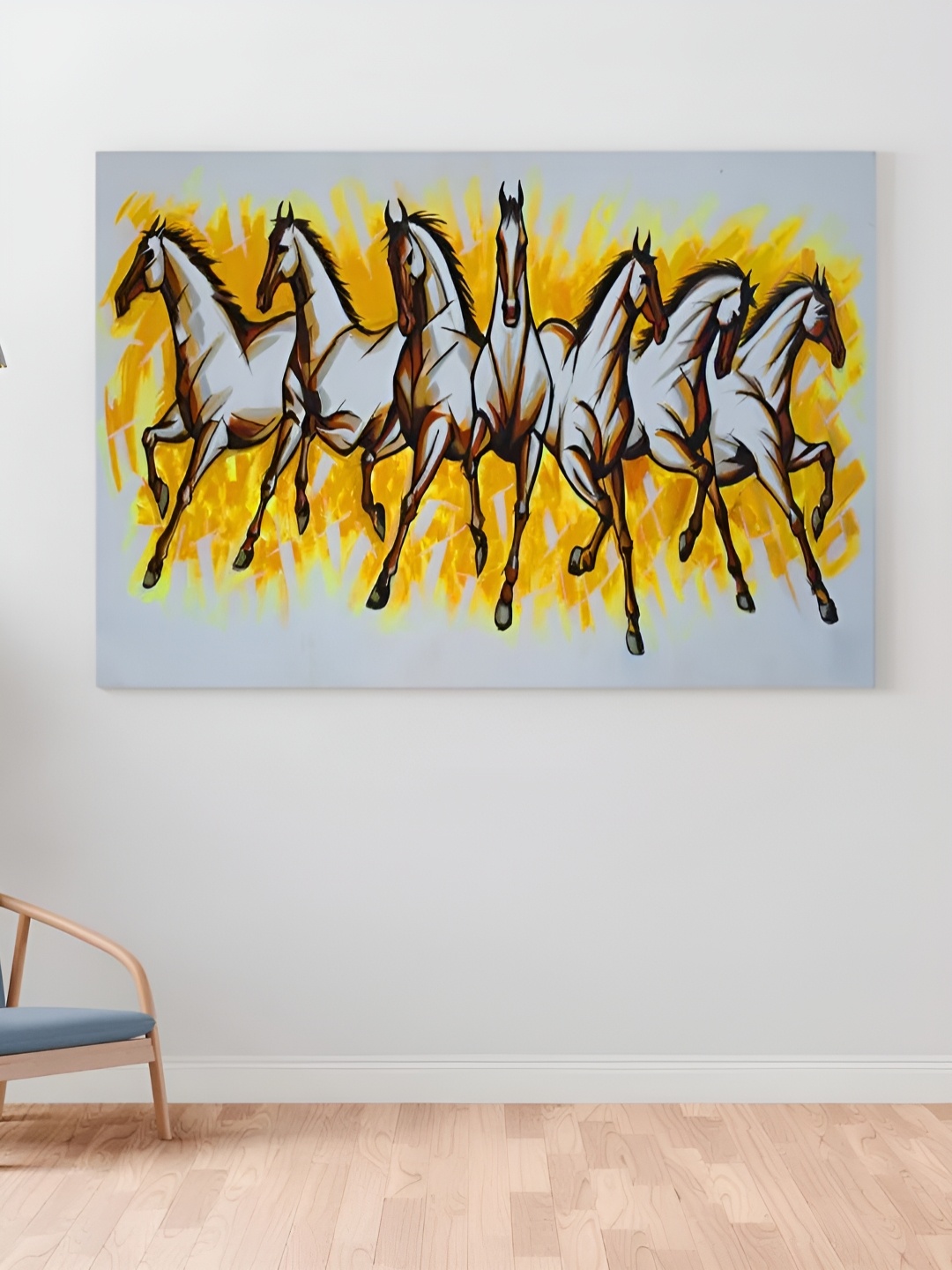 

CLAWCRAFTS Yellow and White Wooden Birds and Animals Wall Painting