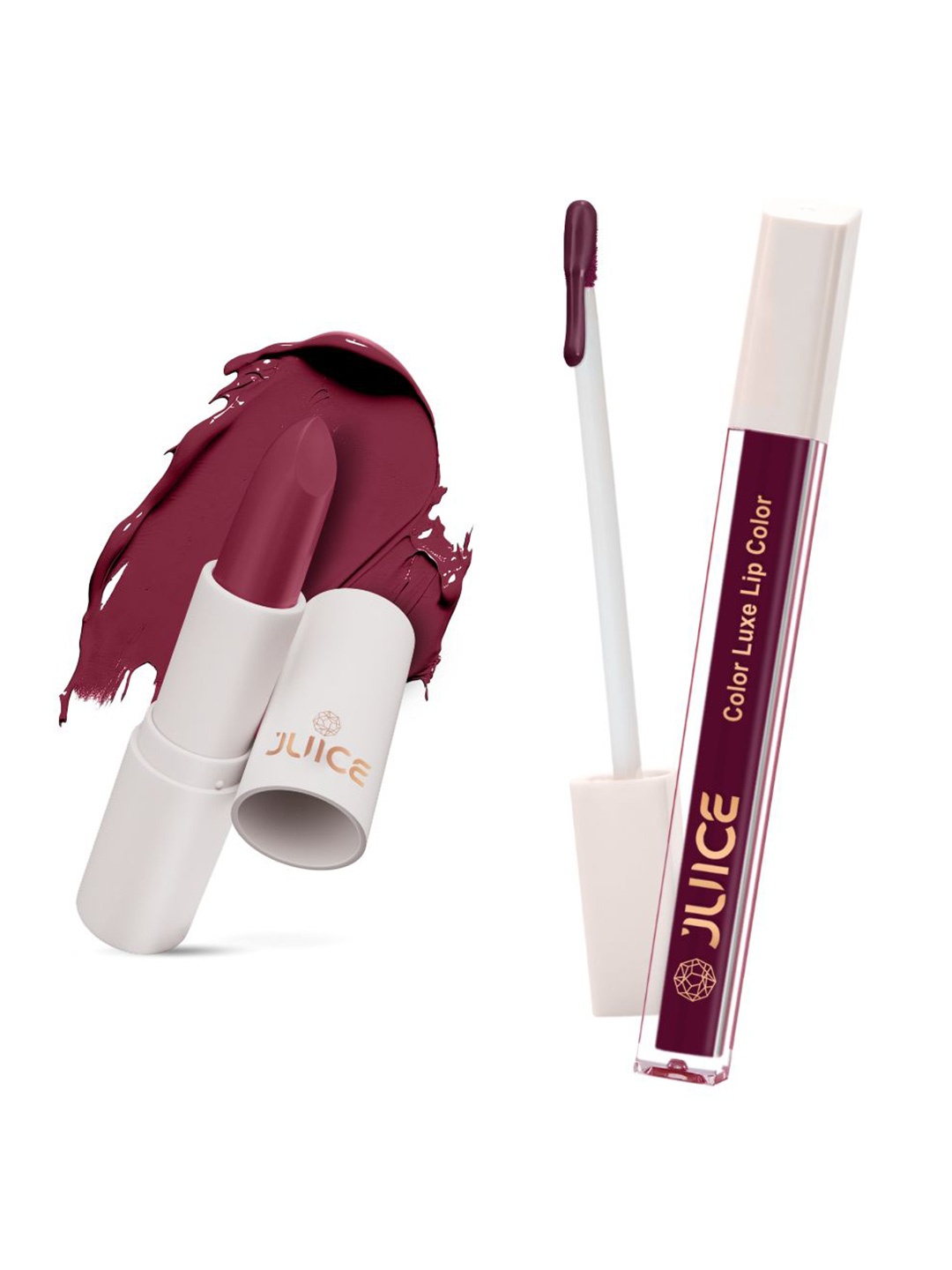 

JUICE Set of Color Luxe Lip Color 2.5ml & Kiss Sensation Lipstick 4g - Shade M08 & M04, Purple