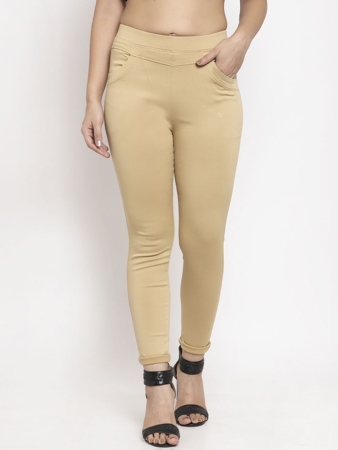 

Global Republic Women Slim Fit Jeggings, Beige