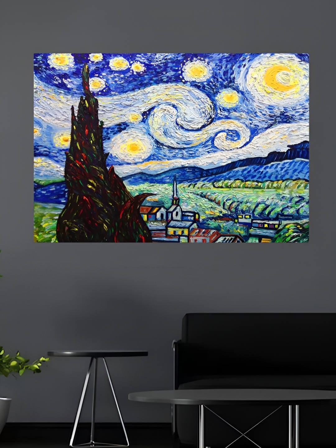 

CLAWCRAFTS Blue and Yellow Wooden Abstract Wall Paintings