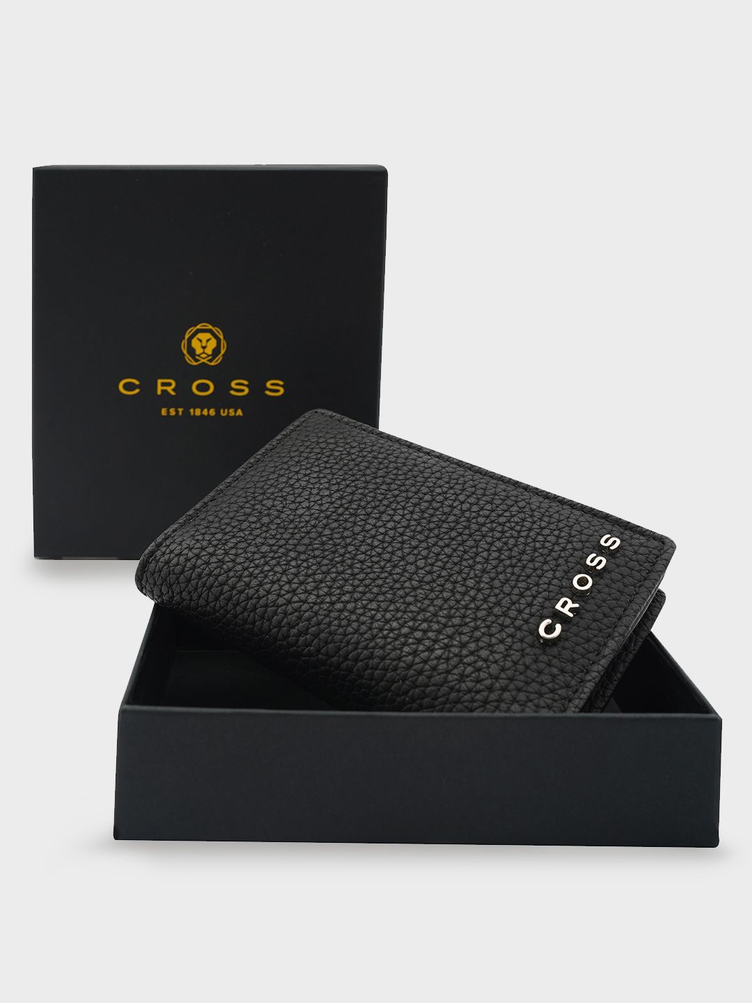 

Cross Men Abstract Textured Leather Two Fold Wallet, Black