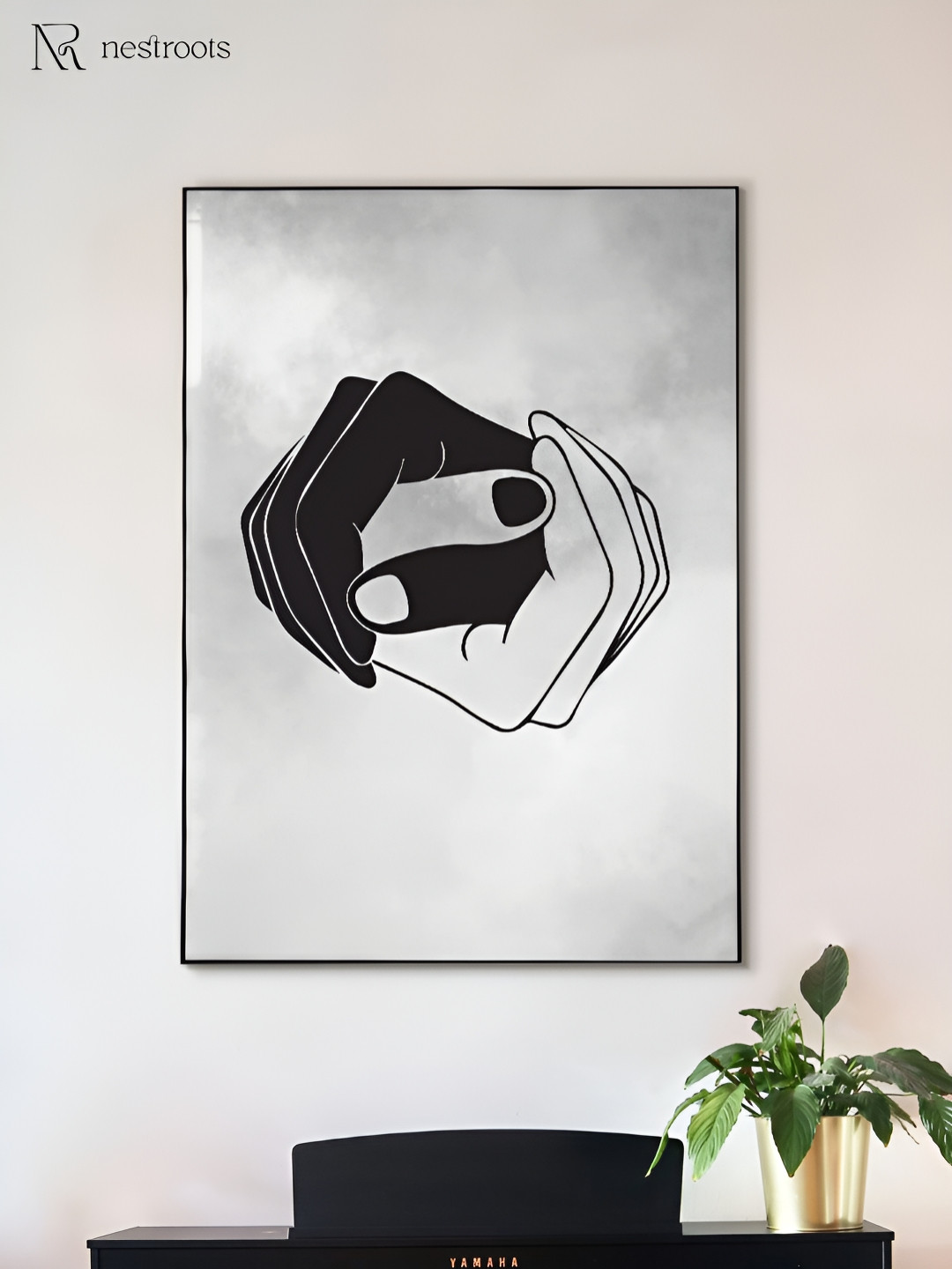 

nestroots Grey & Black A Bridge of Hands Canvas Wall Art