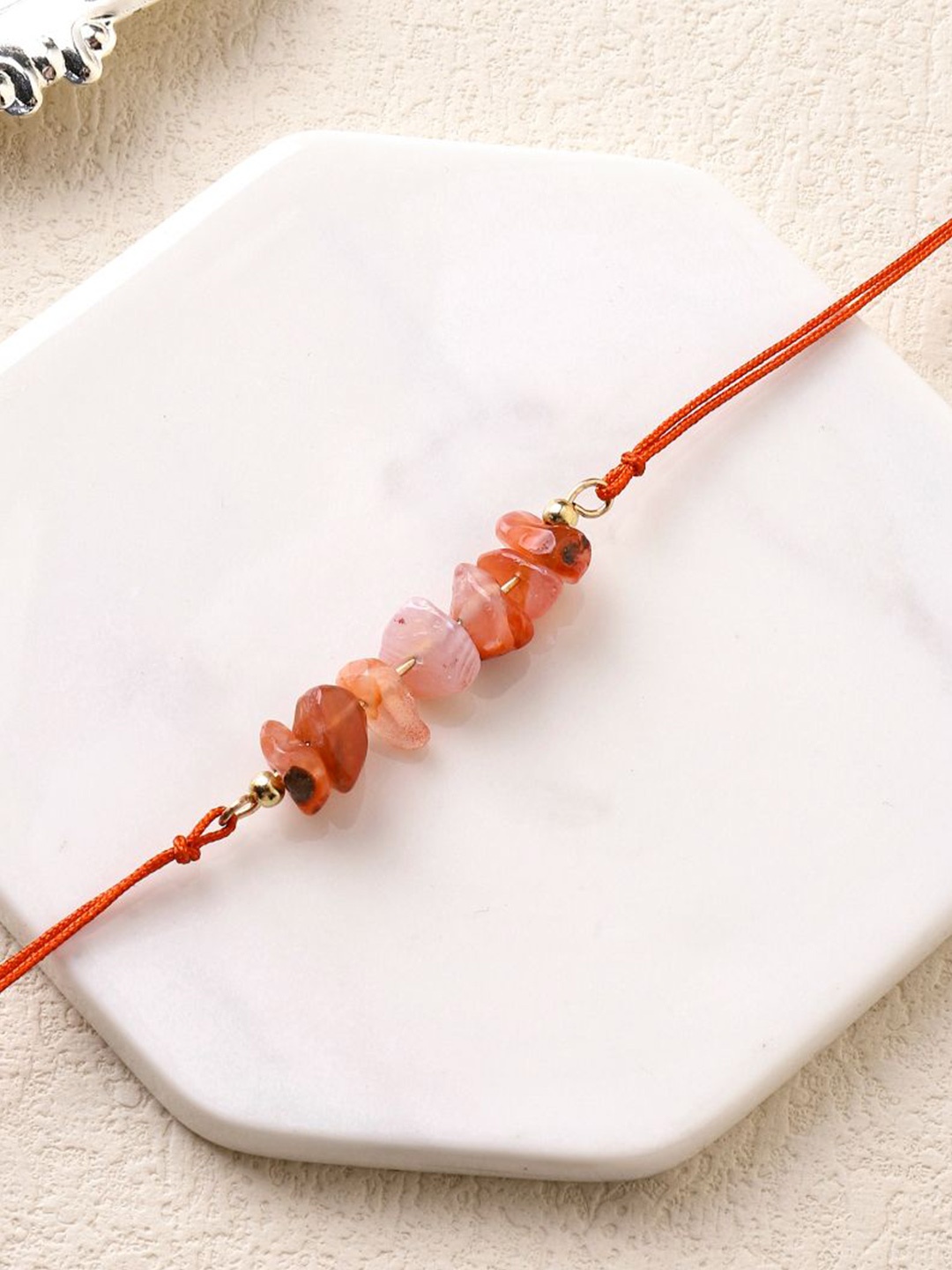 

SALTY Jewel Stone Of Creativity Thread Rakhi, Orange