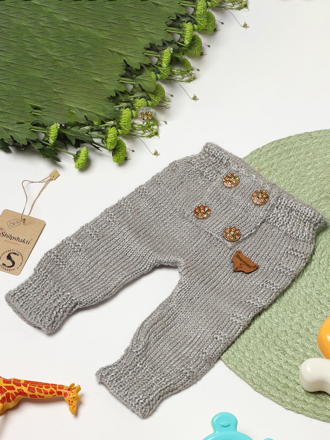 

ShilpShakti Kids Knitted Thermal Bottoms, Grey