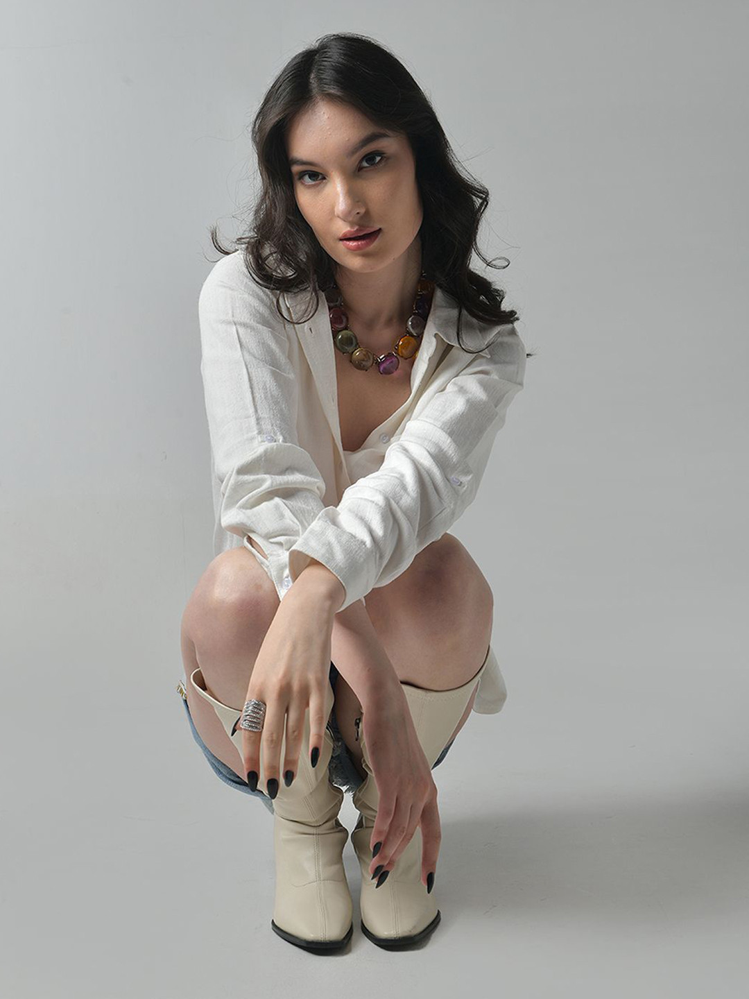 

IZF Women Solid Spread Collar Casual Shirt, White