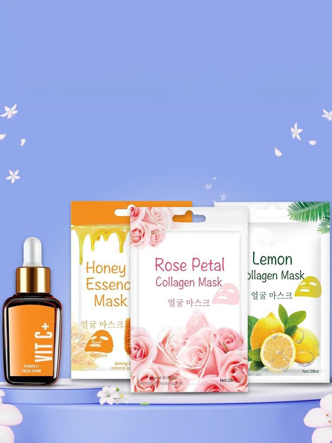 

Adbeni Vitamin C Face Serum & Bundle Of Rose Honey & Lemon Sheet Mask, Multi