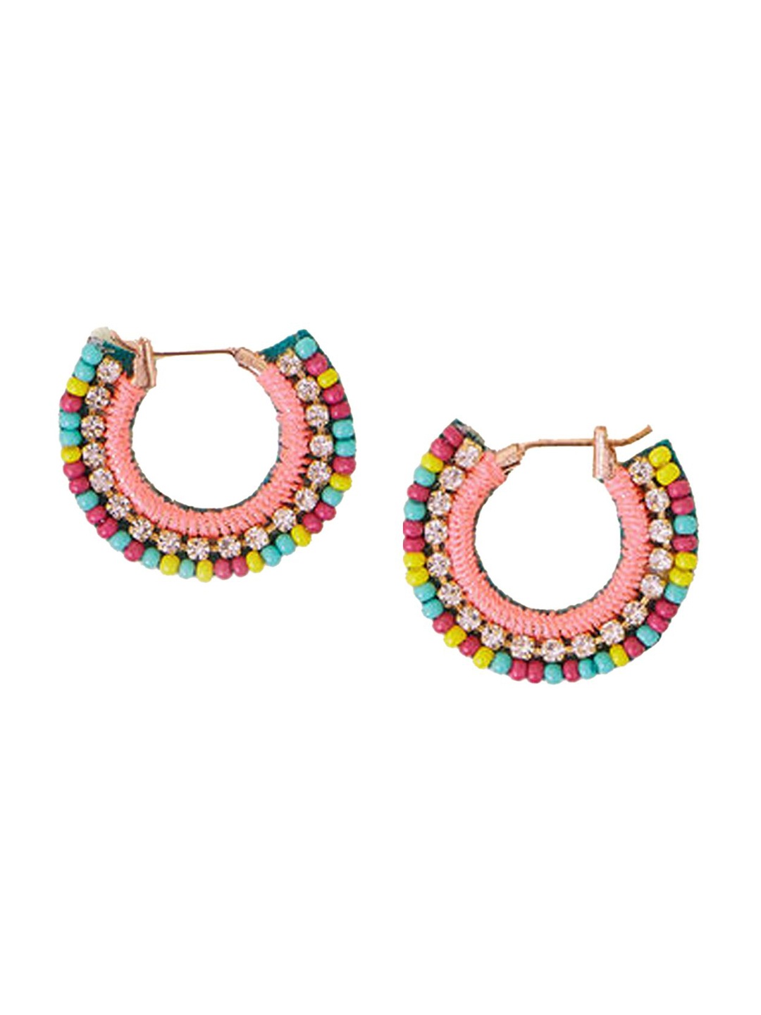

Accessorize Beaded Circular Hoop Earrings, Peach