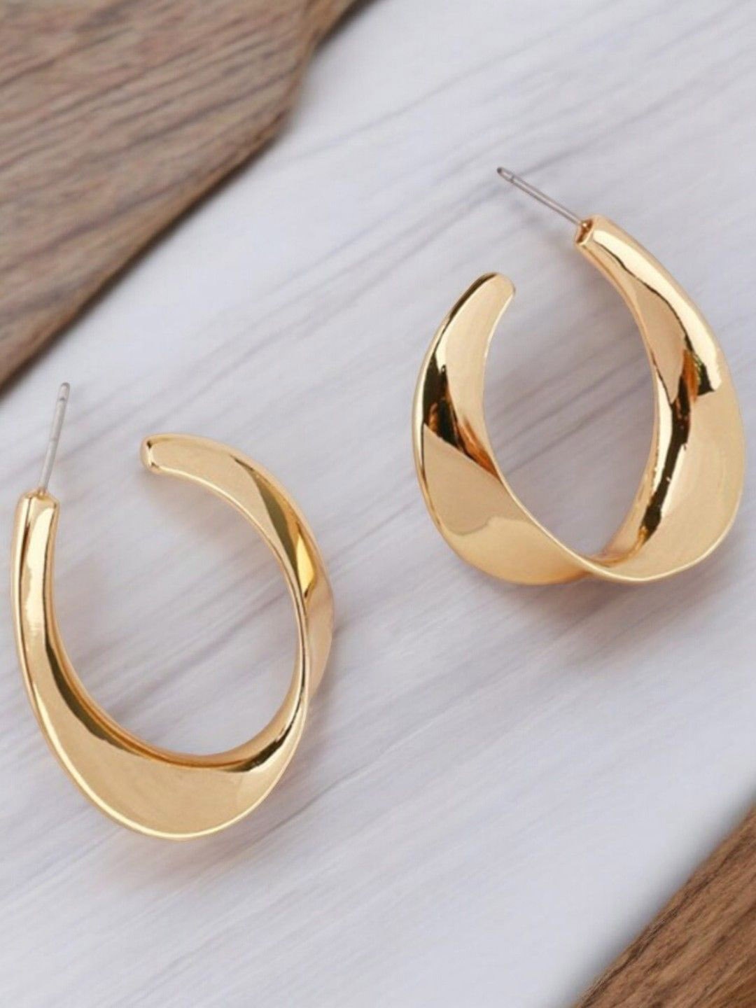 

fabula Quirky Shape Half Hoop Earrings, Gold