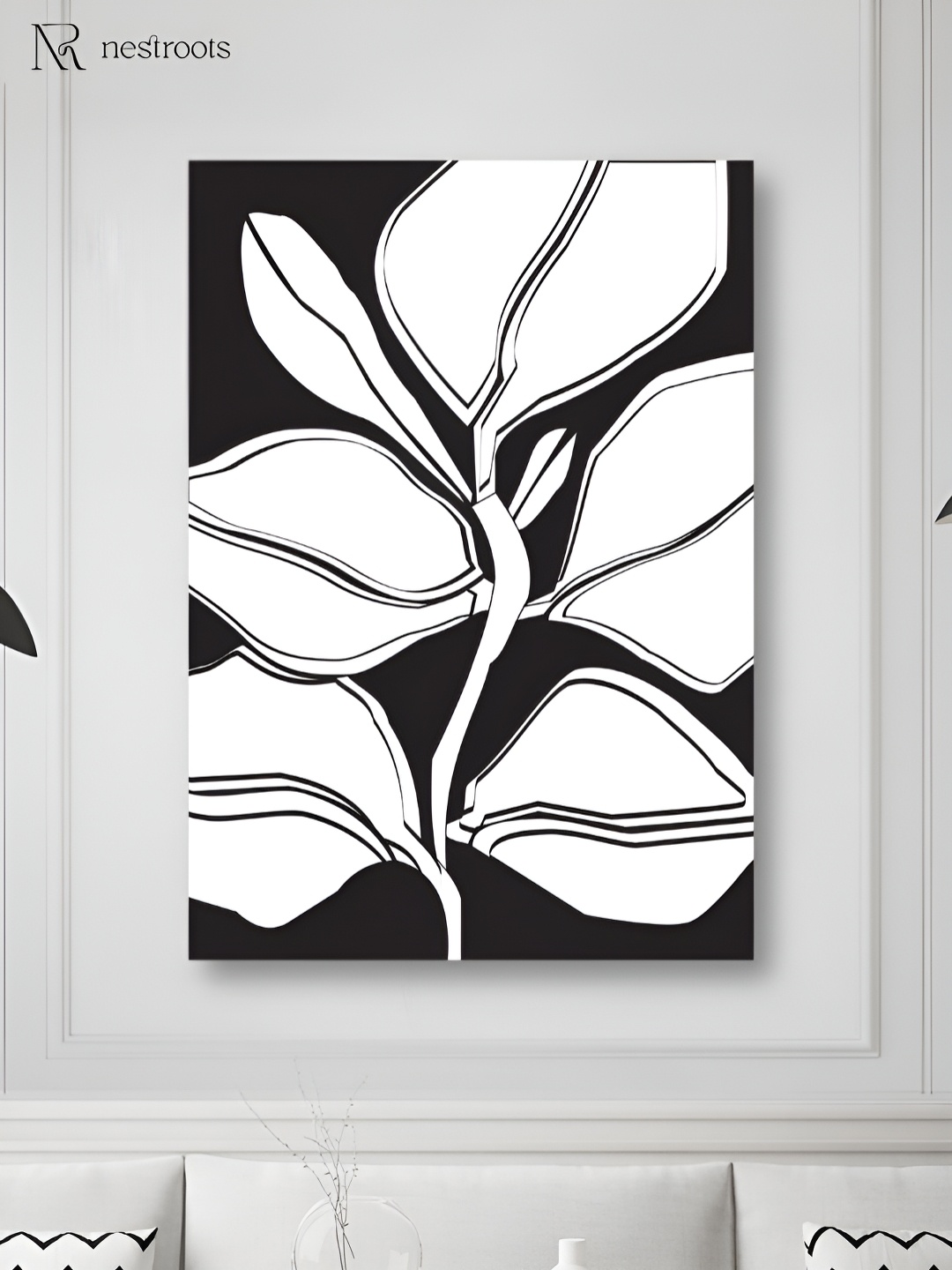 

nestroots White & Black Canvas Paintings Wall Art